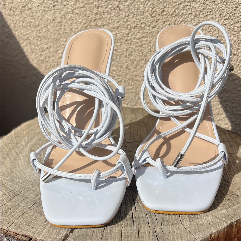 Elegant Powder Blue Strappy Women's Sandals